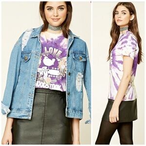 woodstock • peace love music roses tie dye T-shirt
